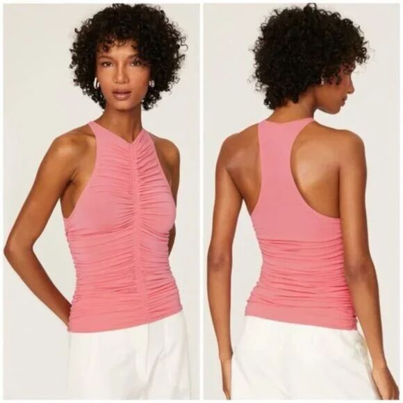 A.L.C. Adley Ruched Sleeveless Top in Pink Size XL New - Picture 1 of 8